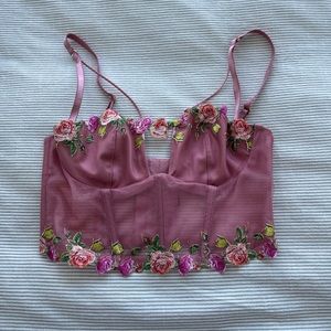 Victoria’s Secret pink floral corset, size S
